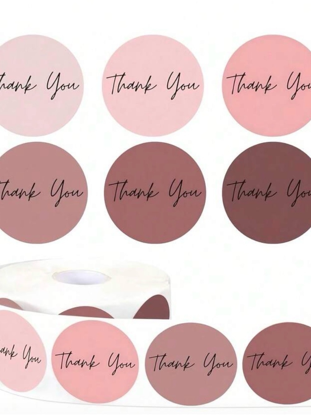 Thank You Sticker Seals 500 count!- Blush Pink Gradient Pack